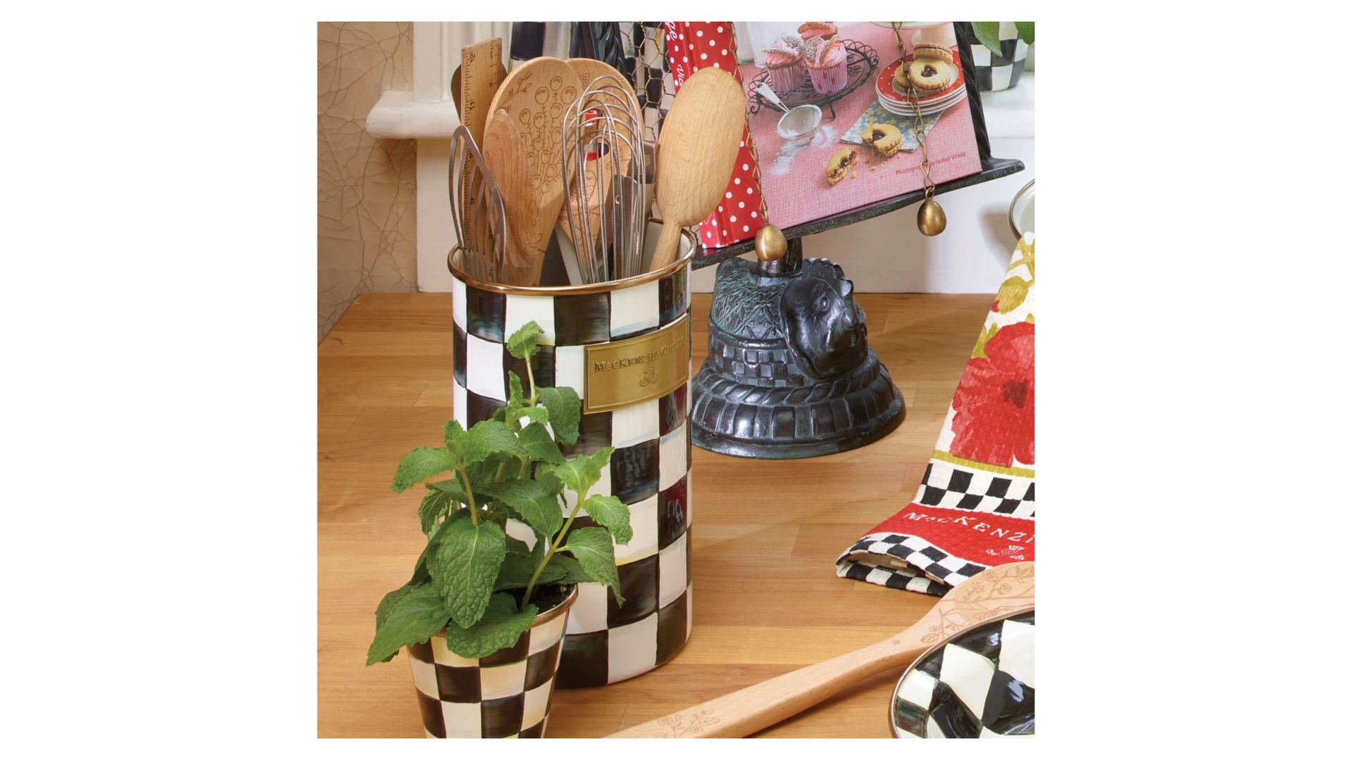 Держатель для столовых приборов Mackenzie-Childs Countly Check 13x22 см, сталь нержавеющая