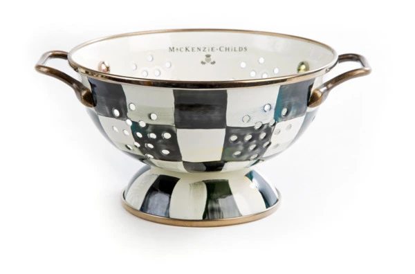 Дуршлаг MacKenzie-Childs Courtly Check 16x9 см, сталь нержавеющая, черный