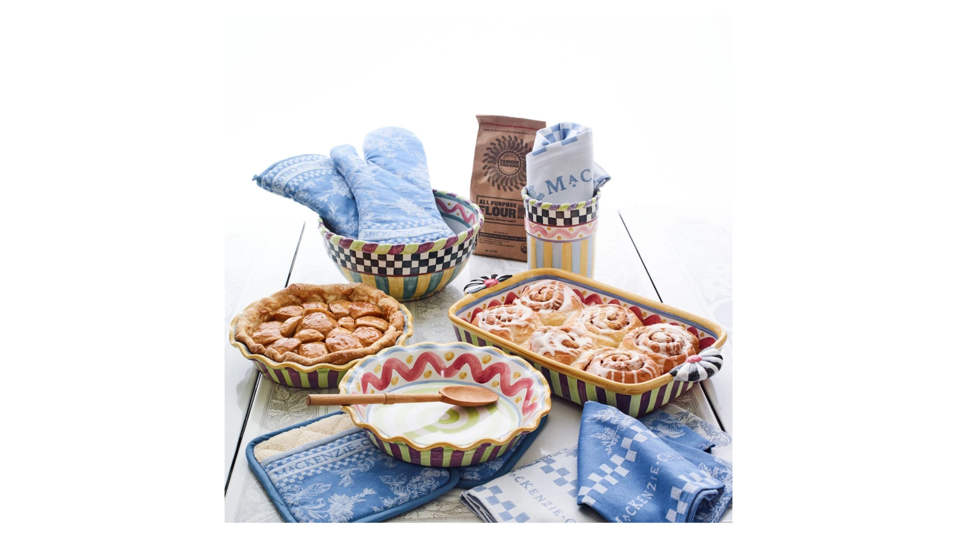 Комплект рукавицы/прихватки 2шт Wild Rose (синий)