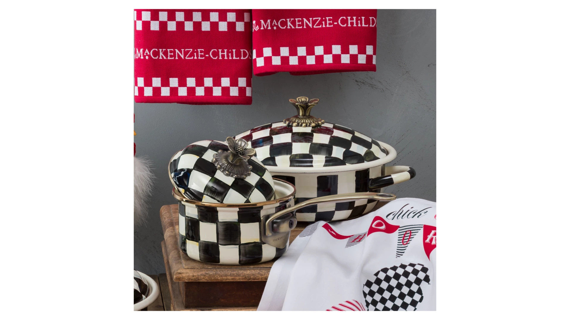 Кастрюля MacKenzie-Childs Courtly Check 1 л, сталь нержавеющая