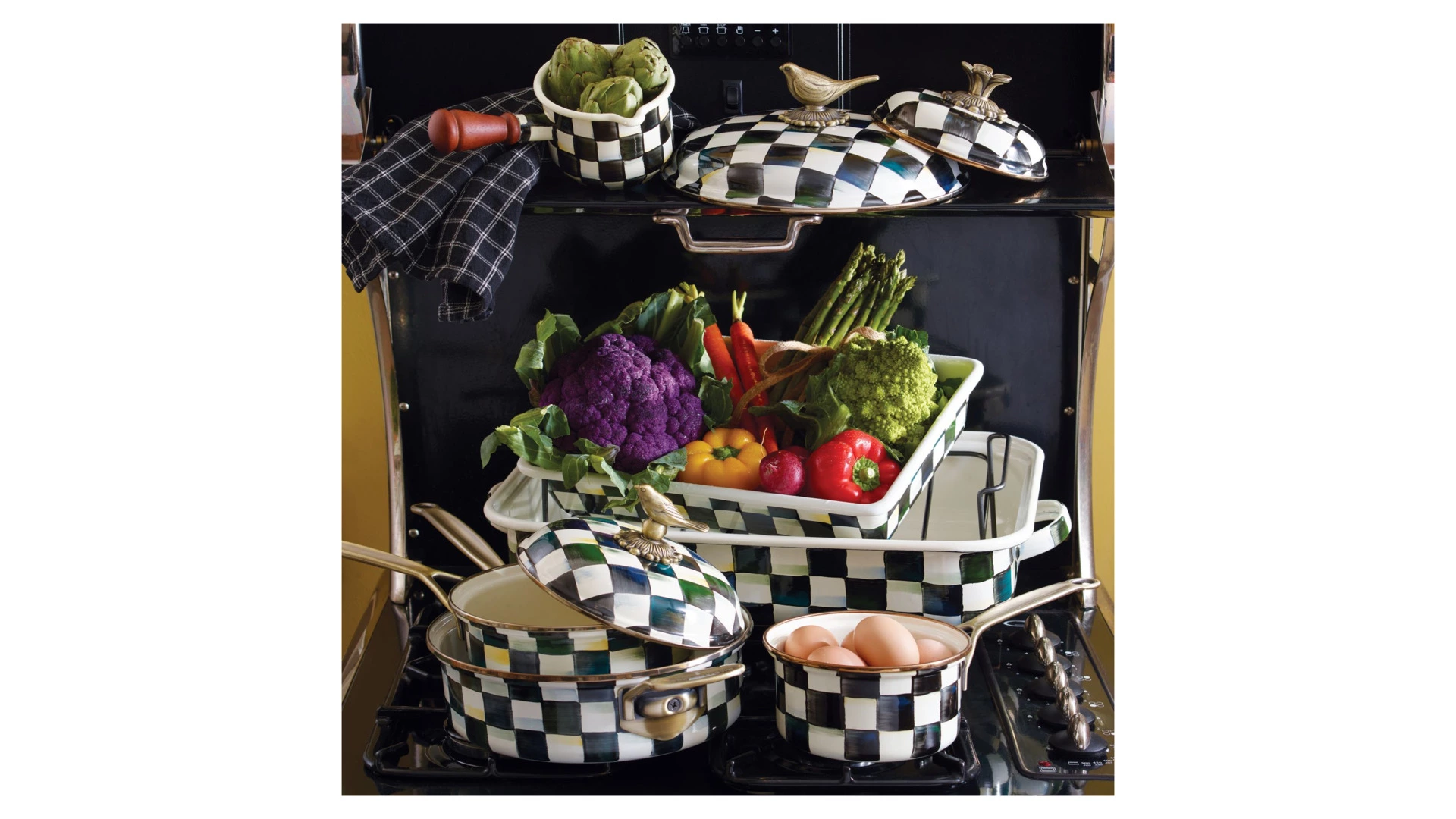 Кастрюля MacKenzie-Childs Courtly Check 1 л, сталь нержавеющая