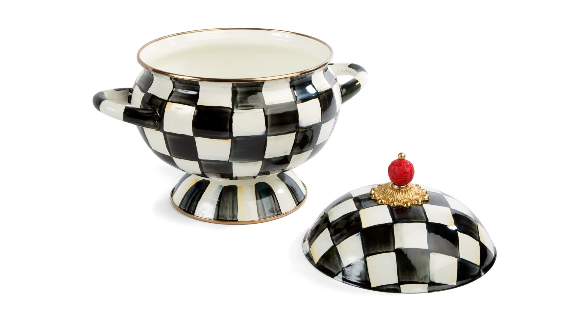 Супница MacKenzie-Childs Сourtly Сheck 3 л, сталь нержавеющая