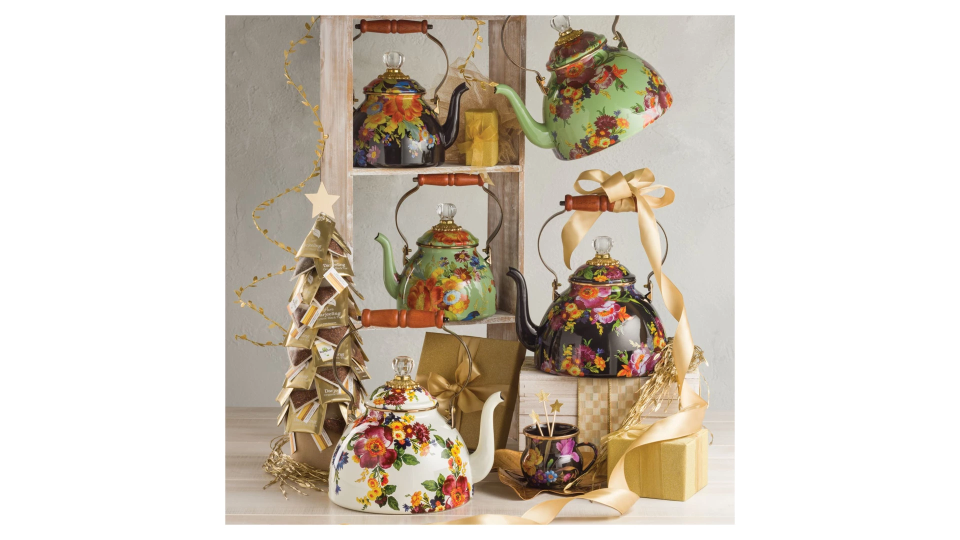 Чайник Mackenzie-Childs Flower Market 3 л, сталь нержавеющая