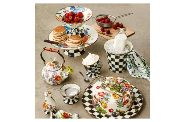 Чайник со свистком Mackenzie-Childs Flower Market 2 л, сталь нержавеющая, белый