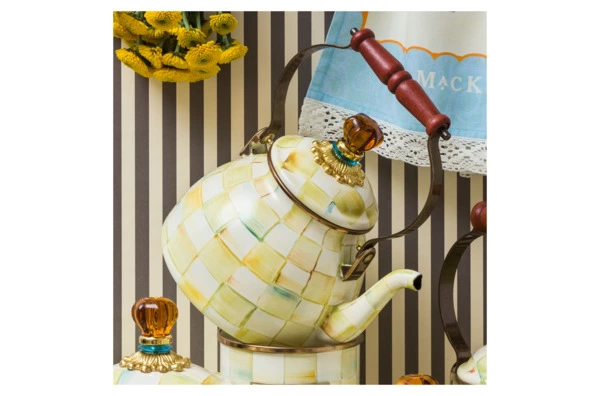 Чайник Mackenzie-Childs Parchment Check 3 л, сталь нержавеющая