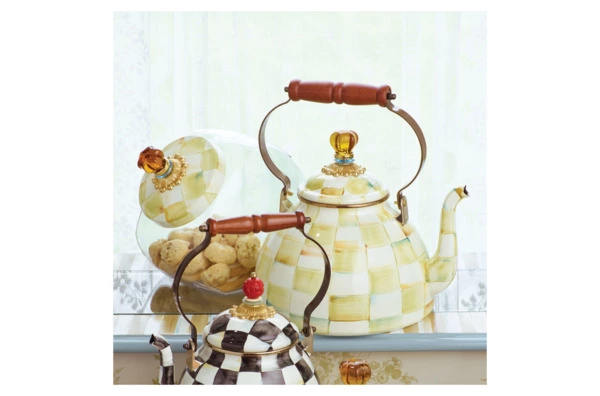 Чайник Mackenzie-Childs Parchment Check 3 л, сталь нержавеющая