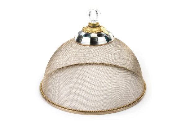 Купол для блюд MacKenzie-Childs Courtly Check 27x18 см, сталь нержавеющая