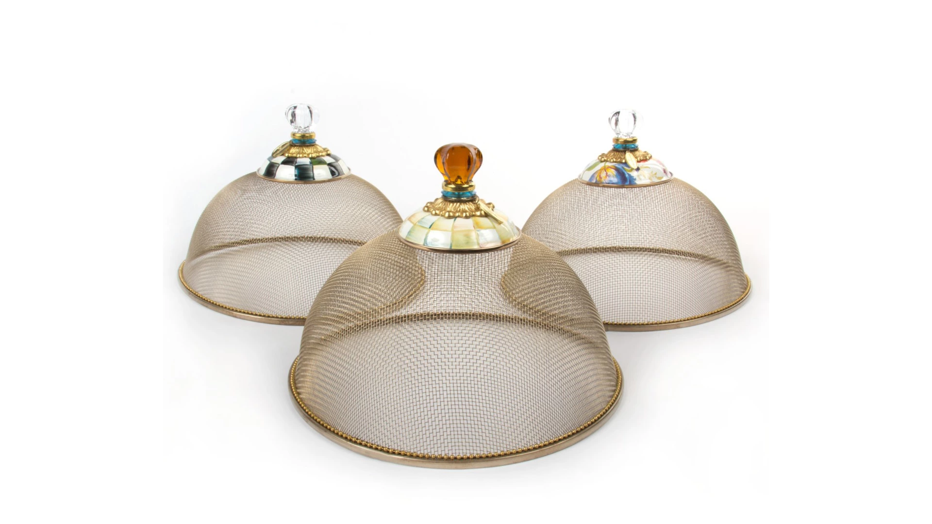 Купол для блюд MacKenzie-Childs Courtly Check 27x18 см, сталь нержавеющая