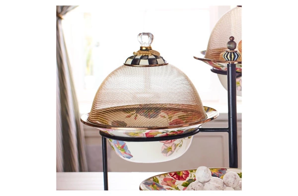 Купол для блюд MacKenzie-Childs Courtly Check 27x18 см, сталь нержавеющая