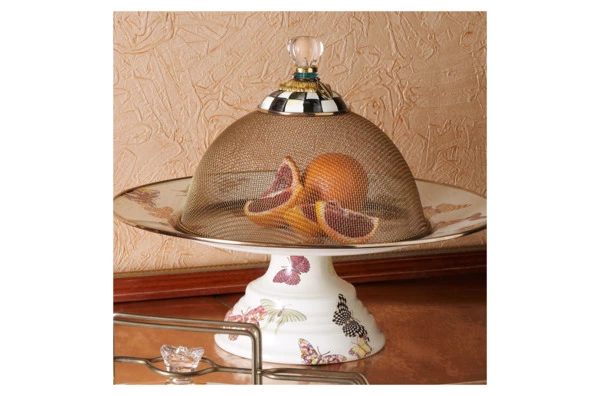 Купол для блюд MacKenzie-Childs Courtly Check 27x18 см, сталь нержавеющая