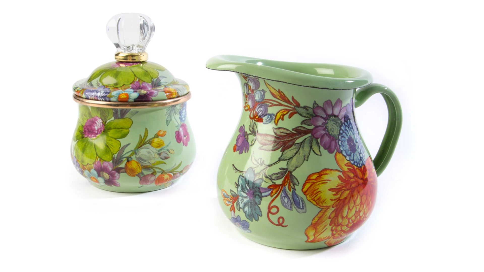 Молочник Mackenzie-Childs Flower Market, сталь нержавеющая, зеленый