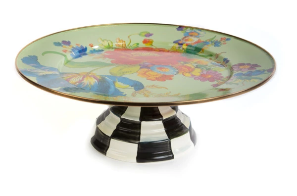 Блюдо сервировочное на подставке Mackenzie-Childs Flower Market 40 см, сталь нержавеющая