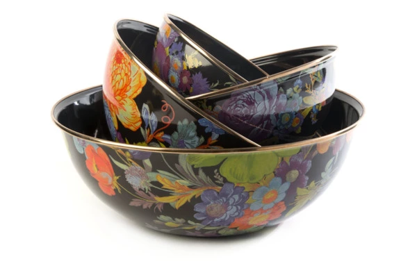 Салатник Mackenzie-Childs Flower Market 33 см, сталь нержавеющая, черный
