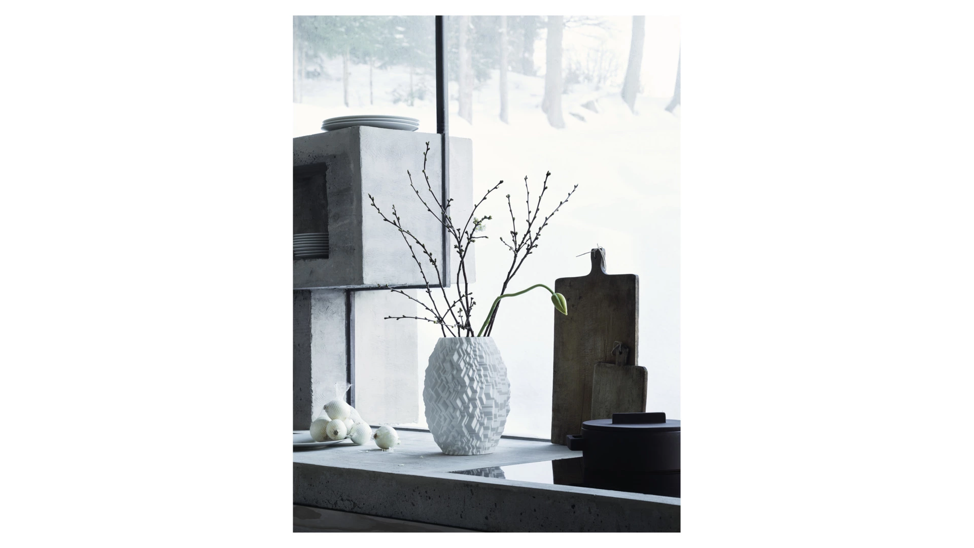 Ваза Rosenthal Фи 28 см, фарфор, белая