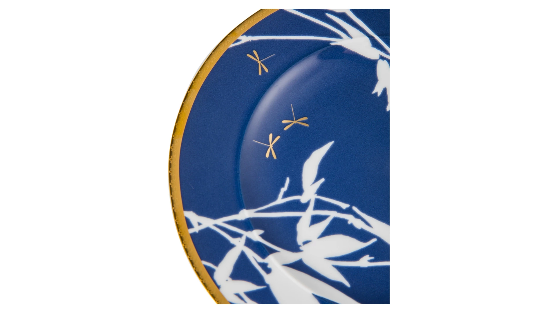 Тарелка десертная Rosenthal Турандот 18 см, фарфор, синий, золотой кант
