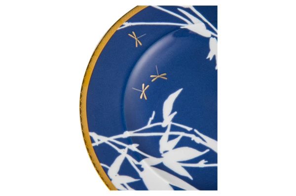 Тарелка десертная Rosenthal Турандот 18 см, фарфор, синий, золотой кант