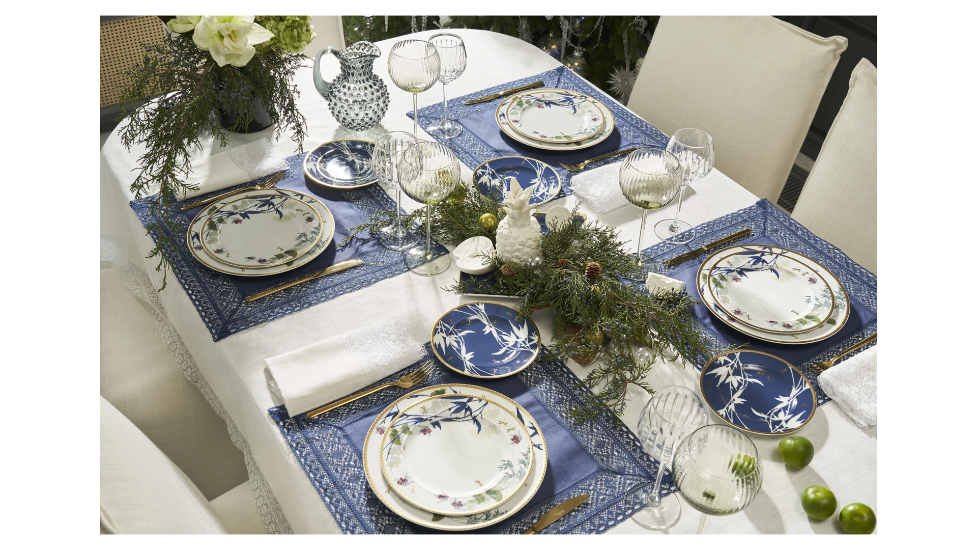 Тарелка десертная Rosenthal Турандот 18 см, фарфор, синий, золотой кант