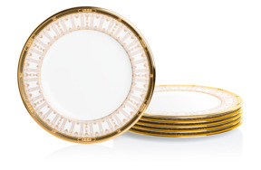 Набор тарелок акцентных Noritake Чатлайн, золотой кант 24  см, 6 шт