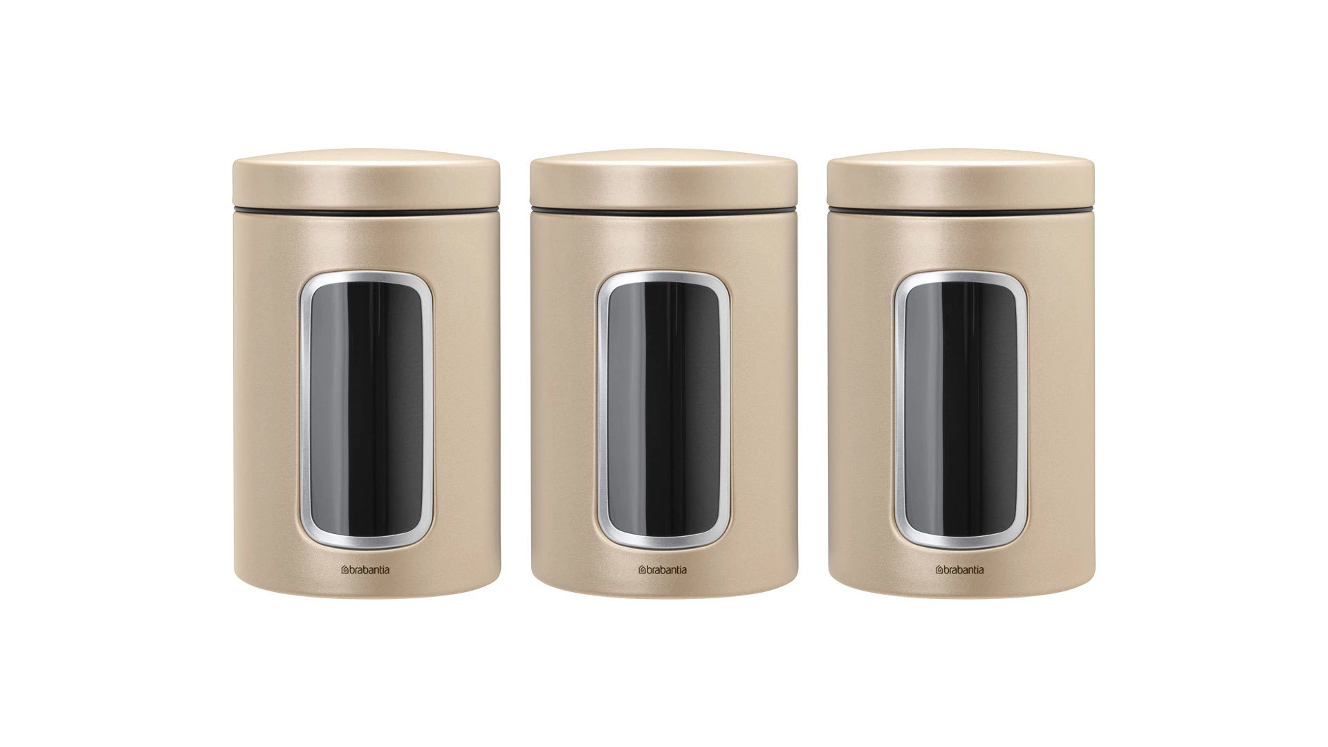 Набор контейнеров Brabantia 1,4 л, 3 шт, сталь антикоррозийная, шампань