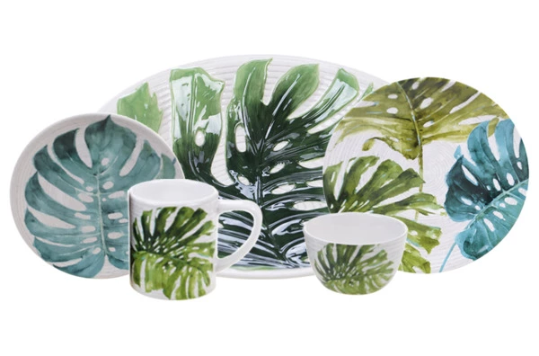 Сервиз чайно-столовый Certified Int. Пальмовые листья на 4 персоны 17 предметов, керамика