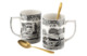 Набор кружек с чайными ложками Spode Черная Италия 340 мл, 2шт, лимитированный выпуск