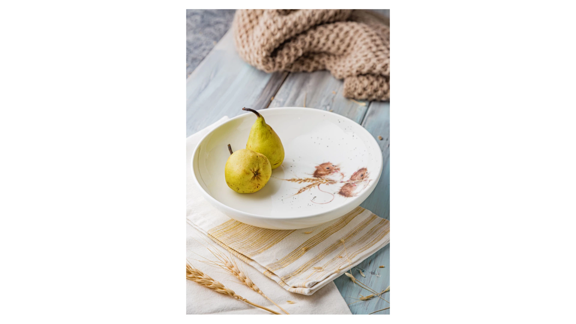 Тарелка для пасты Royal Worcester Забавная фауна Мыши 22 см, фарфор костяной