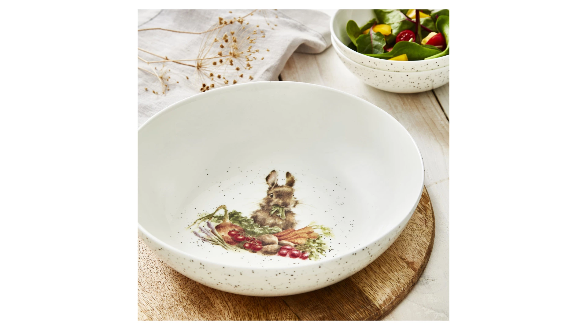 Салатник Royal Worcester Забавная фауна Выращивай сам Зайка 25,5 см, фарфор костяной