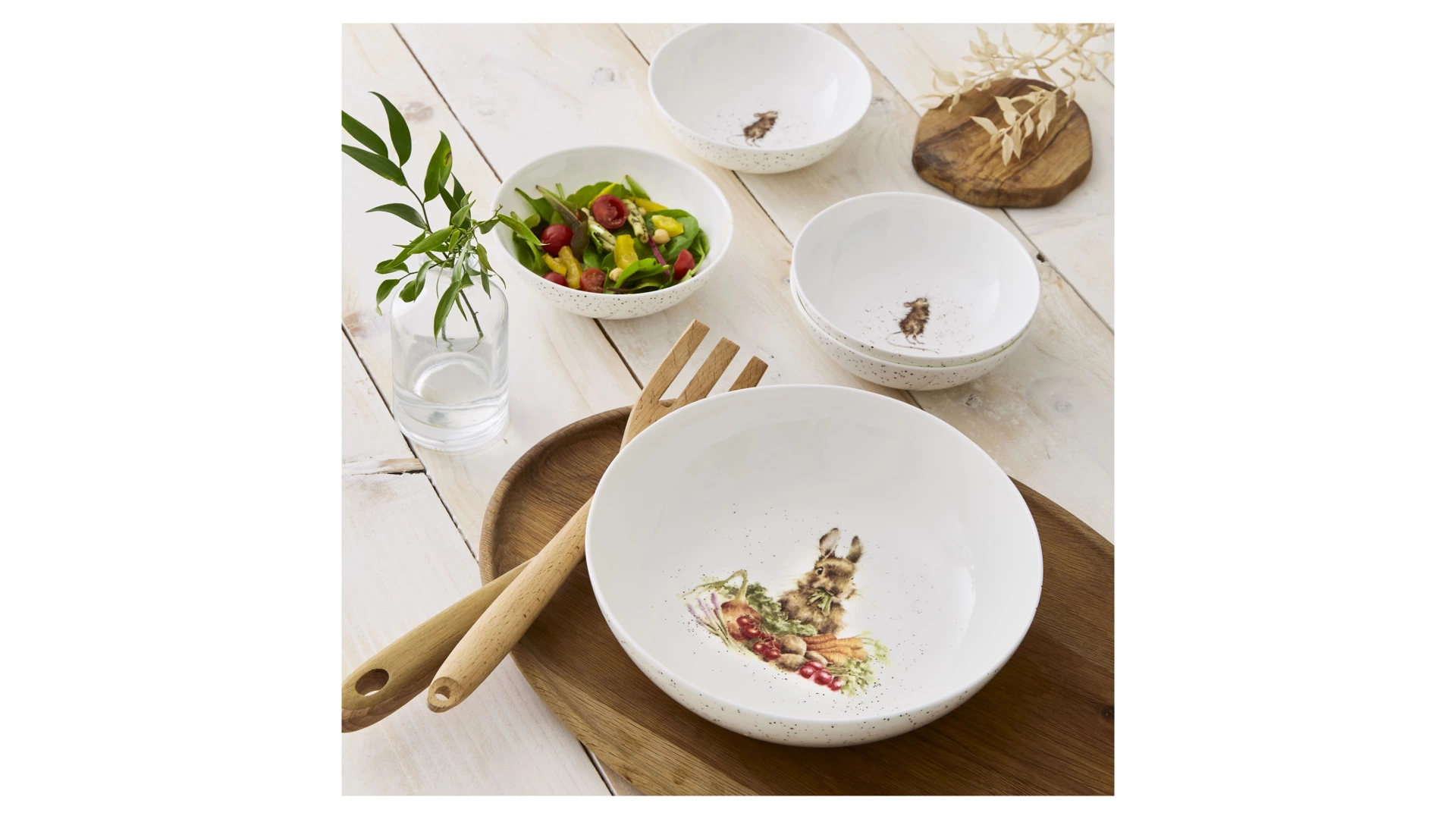 Салатник Royal Worcester Забавная фауна Выращивай сам Зайка 25,5 см, фарфор костяной