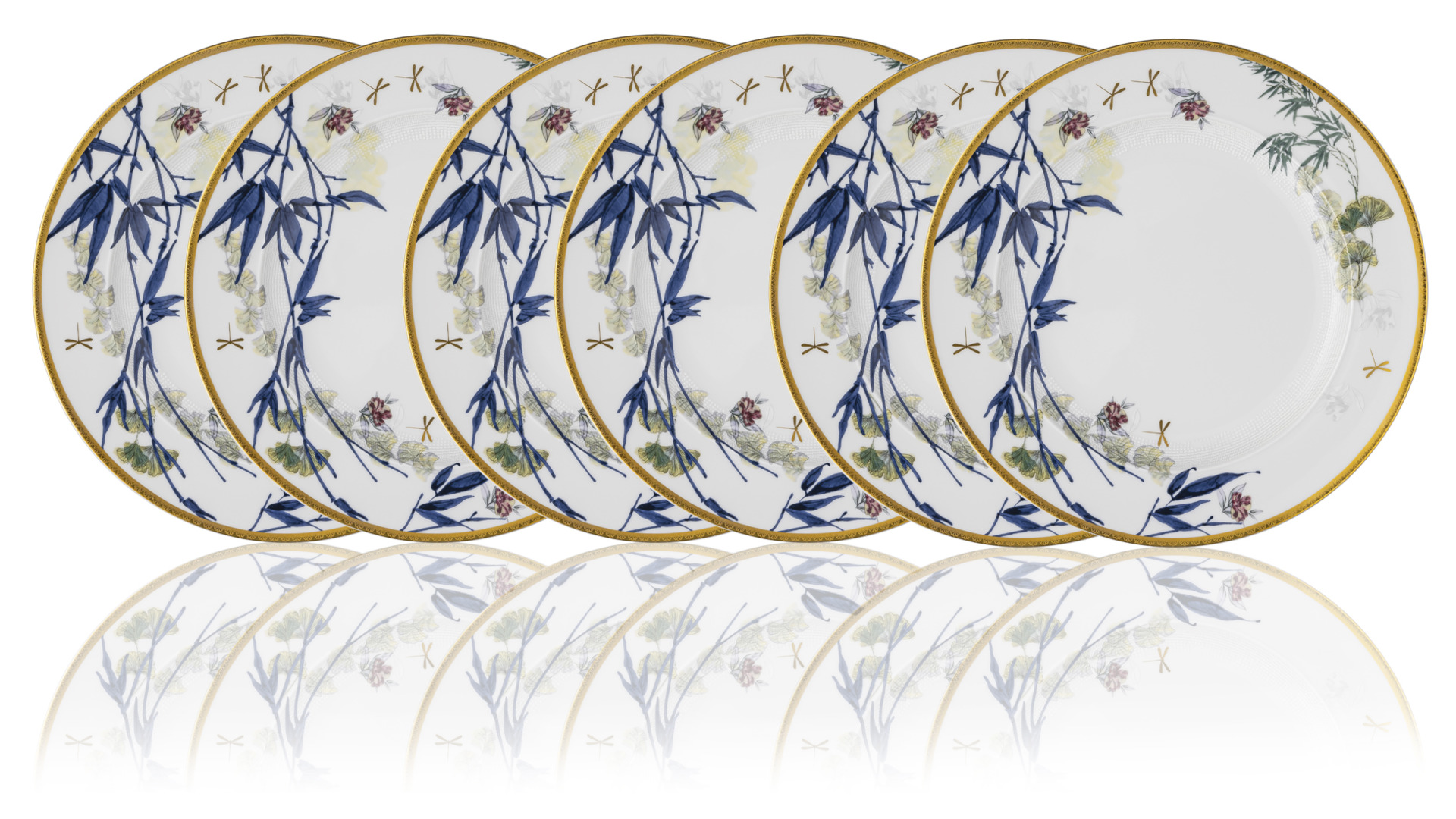 Набор тарелок обеденных Rosenthal Турандот 27 см, фарфор, белый, золотой кант, 6 шт