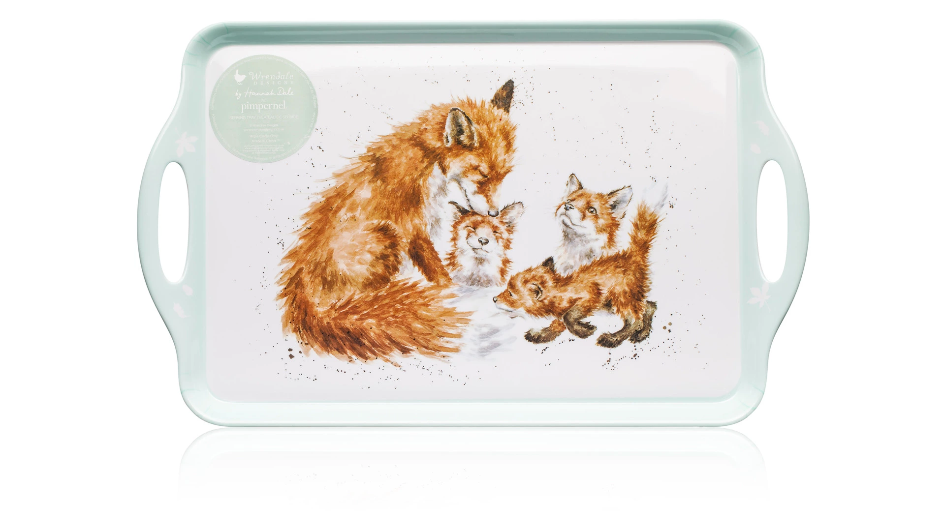 Поднос прямоугольный с ручками Pimpernel Забавная фауна Лиса 48х29,5 см