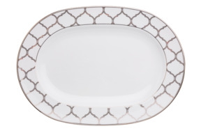 Блюдо овальное Noritake Царский дворец, платиновый кант 35 см, фарфор