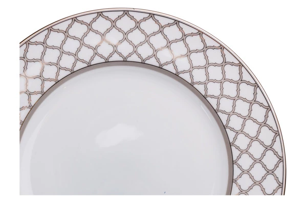 Тарелка обеденная Noritake Царский дворец, платиновый кант 27 см, фарфор