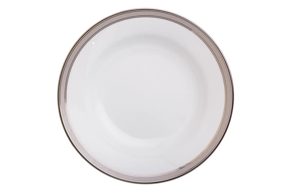 Тарелка суповая Noritake Царский дворец, платиновый кант 23 см, фарфор