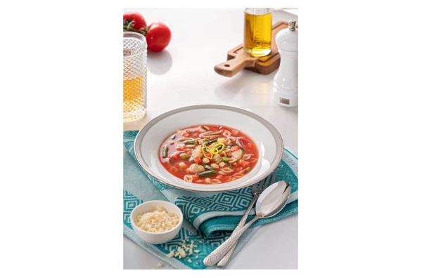 Тарелка суповая Noritake Царский дворец, платиновый кант 23 см, фарфор