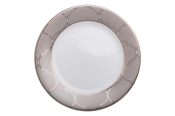 Тарелка акцентная Noritake Царский дворец, платиновый кант 23 см, фарфор