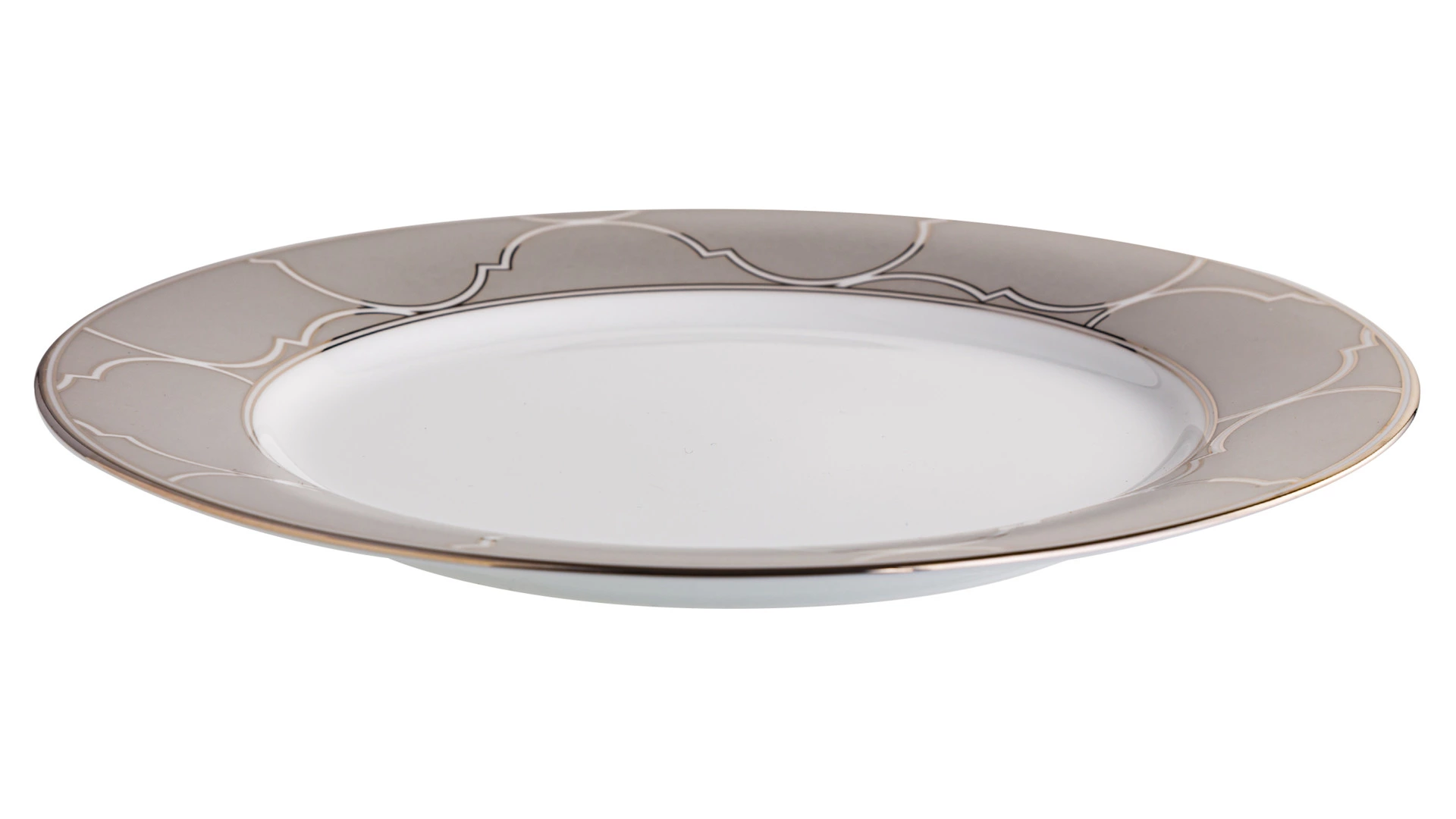 Тарелка акцентная Noritake Царский дворец, платиновый кант 23 см, фарфор