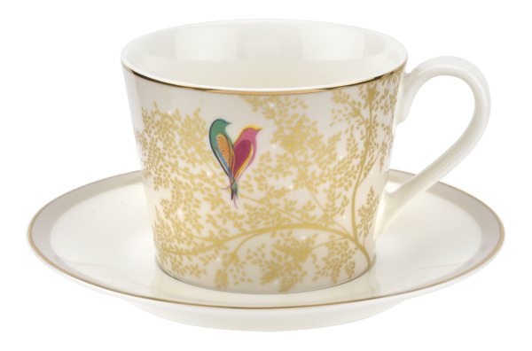 Чашка чайная с блюдцем Portmeirion Сара Миллер Челси 200 мл, светло-серая