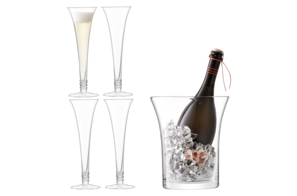 Набор для шампанского LSA International, Prosecco, ведерко для льда, 4 фужера