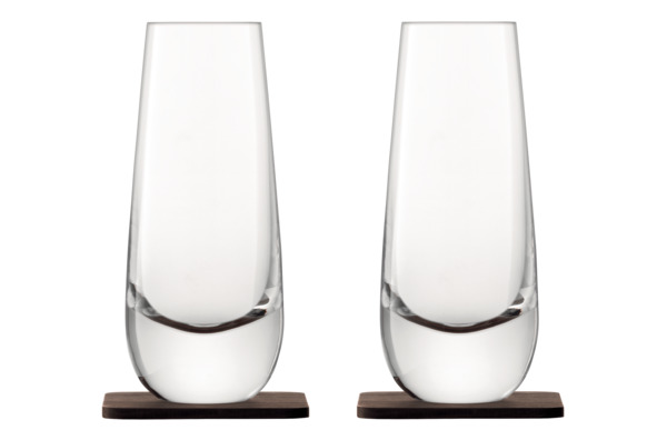 Набор стаканов на подставке из ореха LSA International Whisky 325 мл, 2 шт, стекло