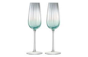 Набор бокалов для шампанского LSA International Dusk 250 мл, 2 шт, стекло, серо-зеленый