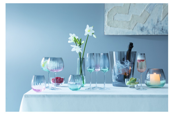 Набор бокалов для шампанского LSA International Dusk 250 мл, 2 шт, стекло, серо-зеленый