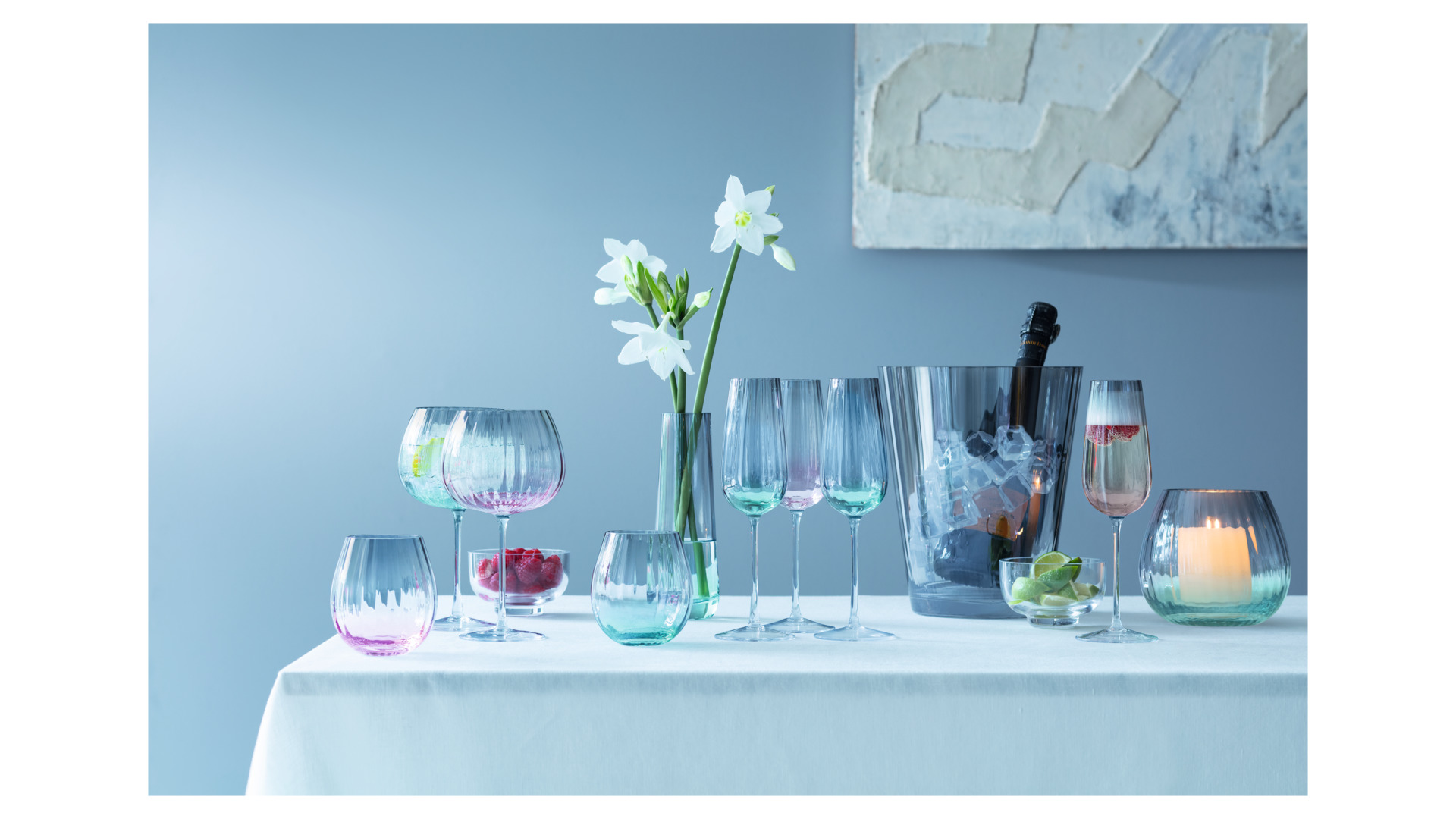 Набор бокалов для шампанского LSA International Dusk 250 мл, 2 шт, стекло, серо-розовый