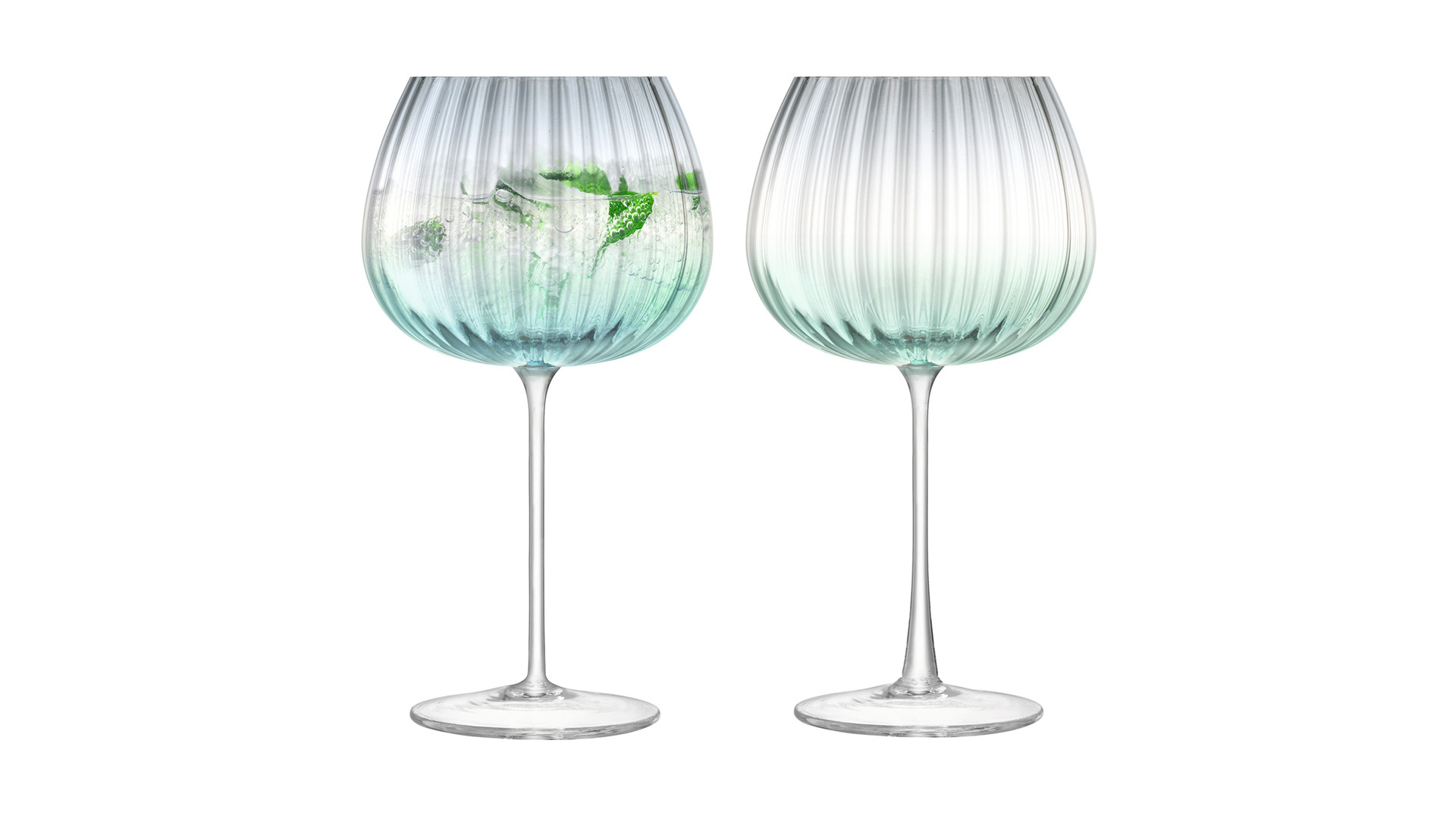 Набор круглых бокалов LSA International Dusk 650 мл, 2 шт, стекло, серо-зеленый