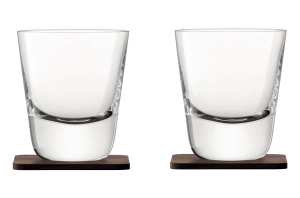 Набор стаканов с деревянными подставками LSA International, Whisky, 250мл, 2шт.