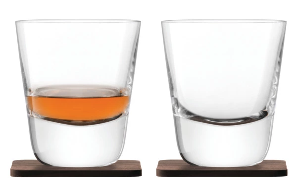 Набор стаканов с деревянными подставками LSA International, Whisky, 250мл, 2шт.