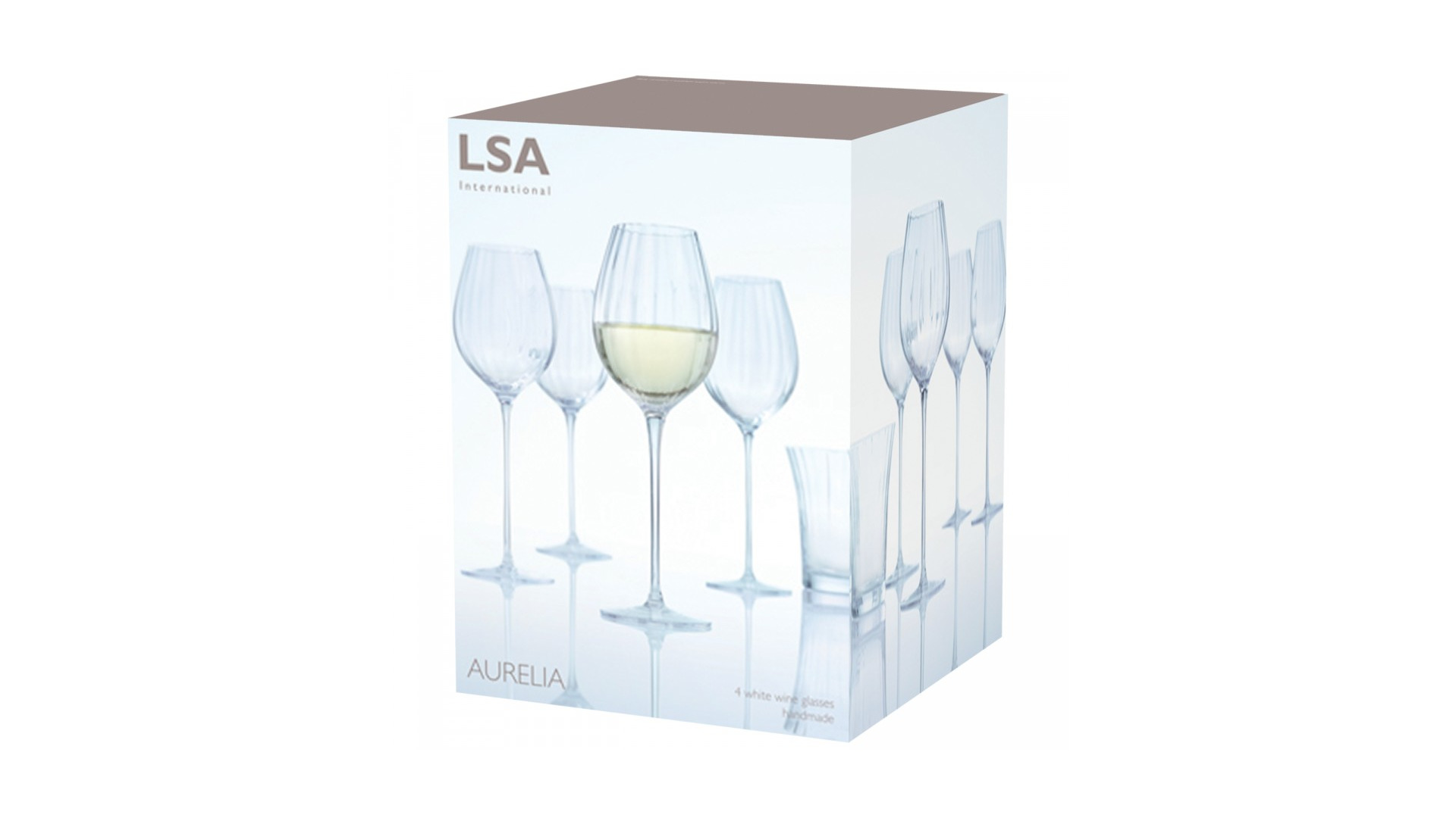 Набор бокалов для белого вина LSA International Aurelia 430 мл, 4 шт, стекло