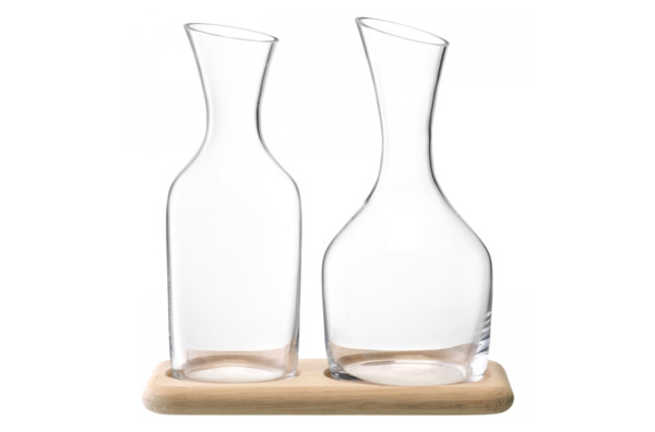 Набор кувшинов для вина и воды на деревянной подставке LSA International Wine, 2 шт, стекло