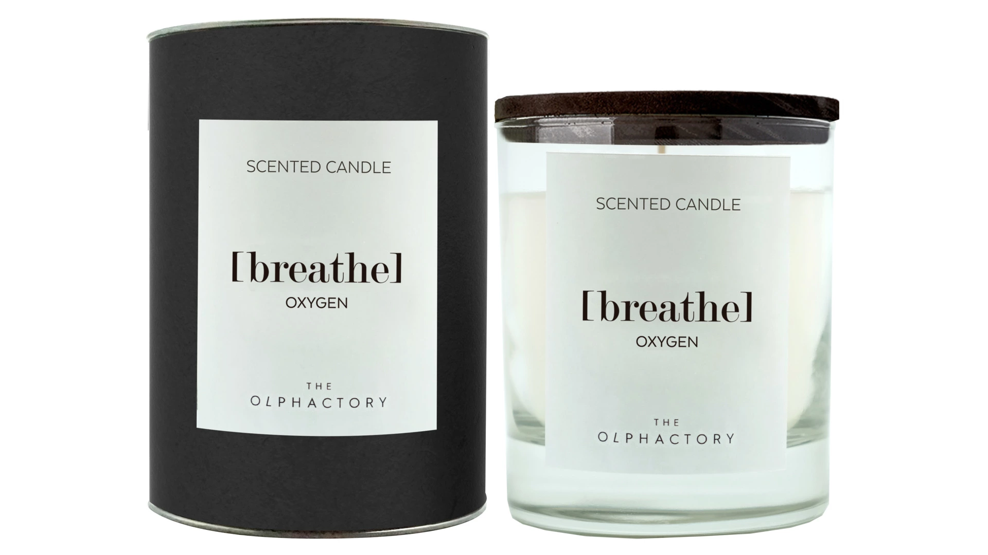 Свеча ароматическая The Olphactory BREATHE Black Кислород 40 ч