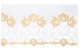 Скатерть Weissfee Сансуси Люкс 170х370 см, лен, белая, золотистое кружево