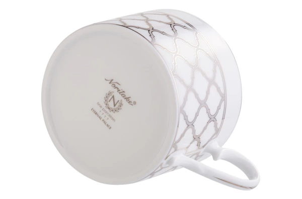 Чашка чайная с блюдцем Noritake Царский дворец, платиновый кант 250 мл